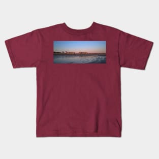 Blyth Beach Huts Panorama Kids T-Shirt